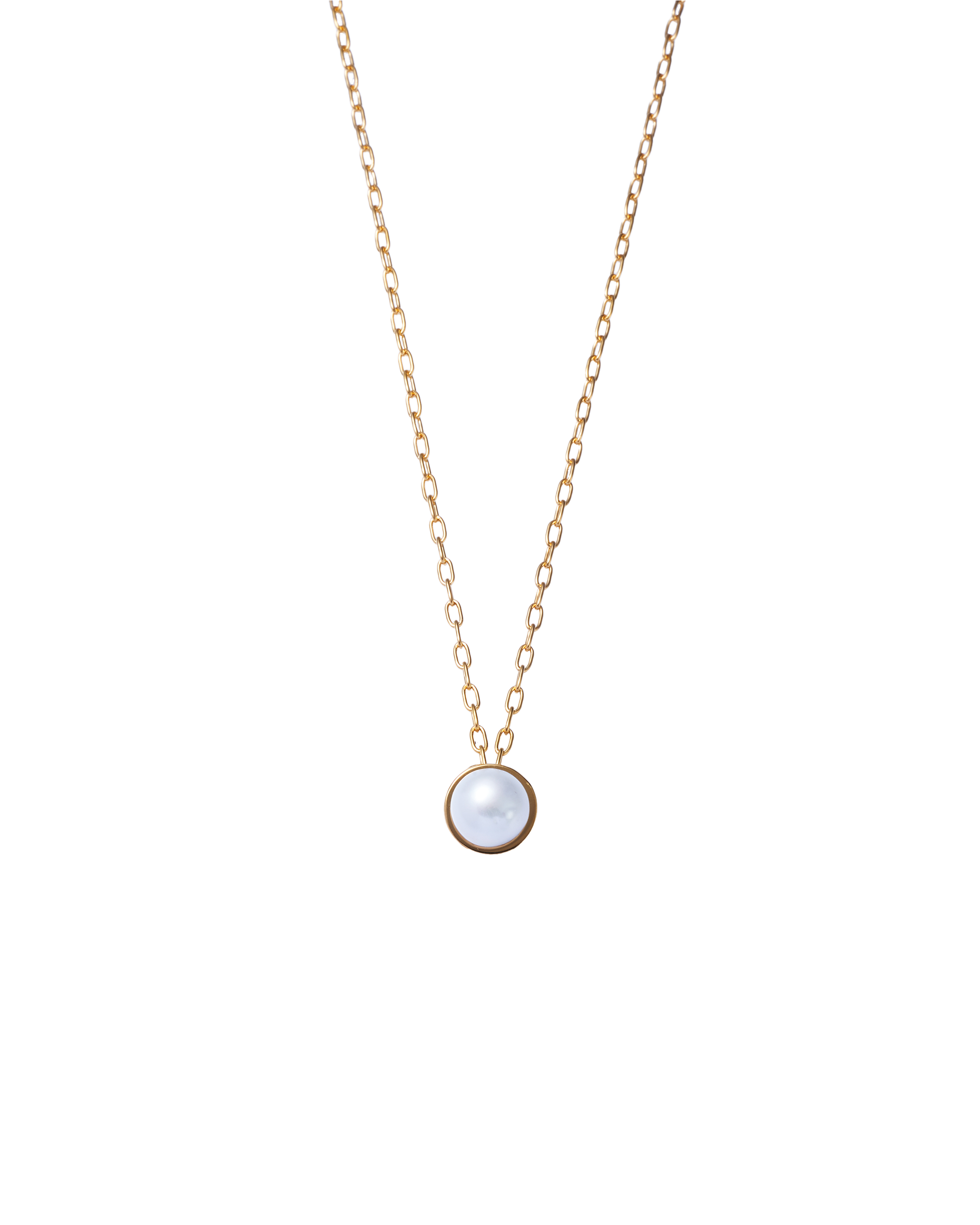 Pearl Cap Necklace Small -Gold-