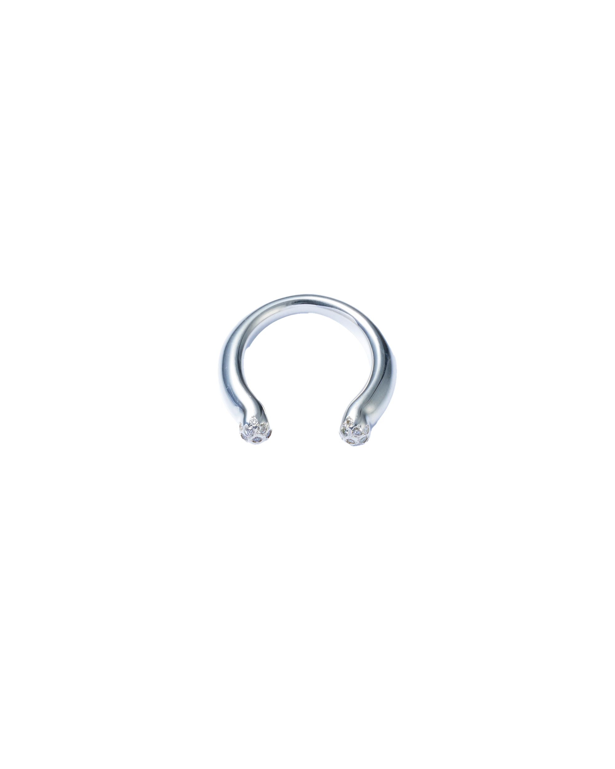 Horseshoe Ring Diamond -Silver-