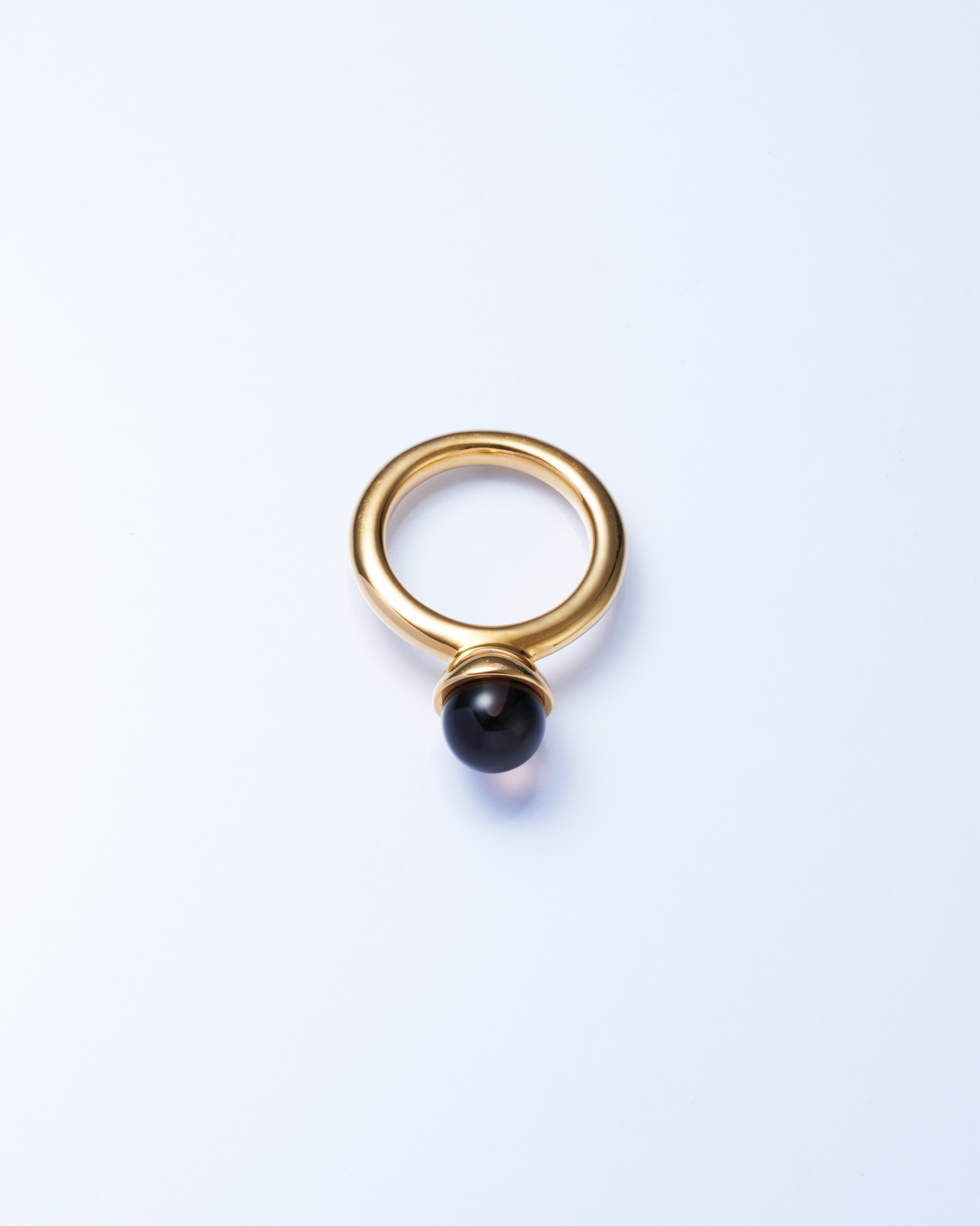 Smoky quartz Cap Ring Small -Gold-