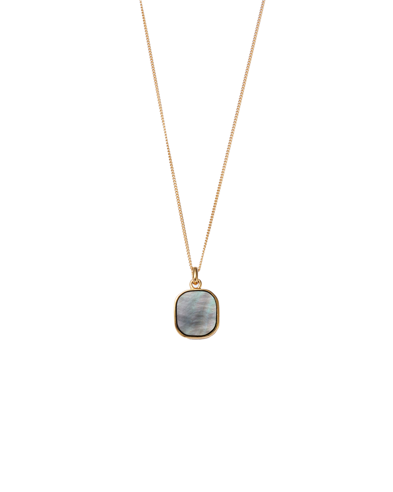 Black Shell Window Necklace -Gold-