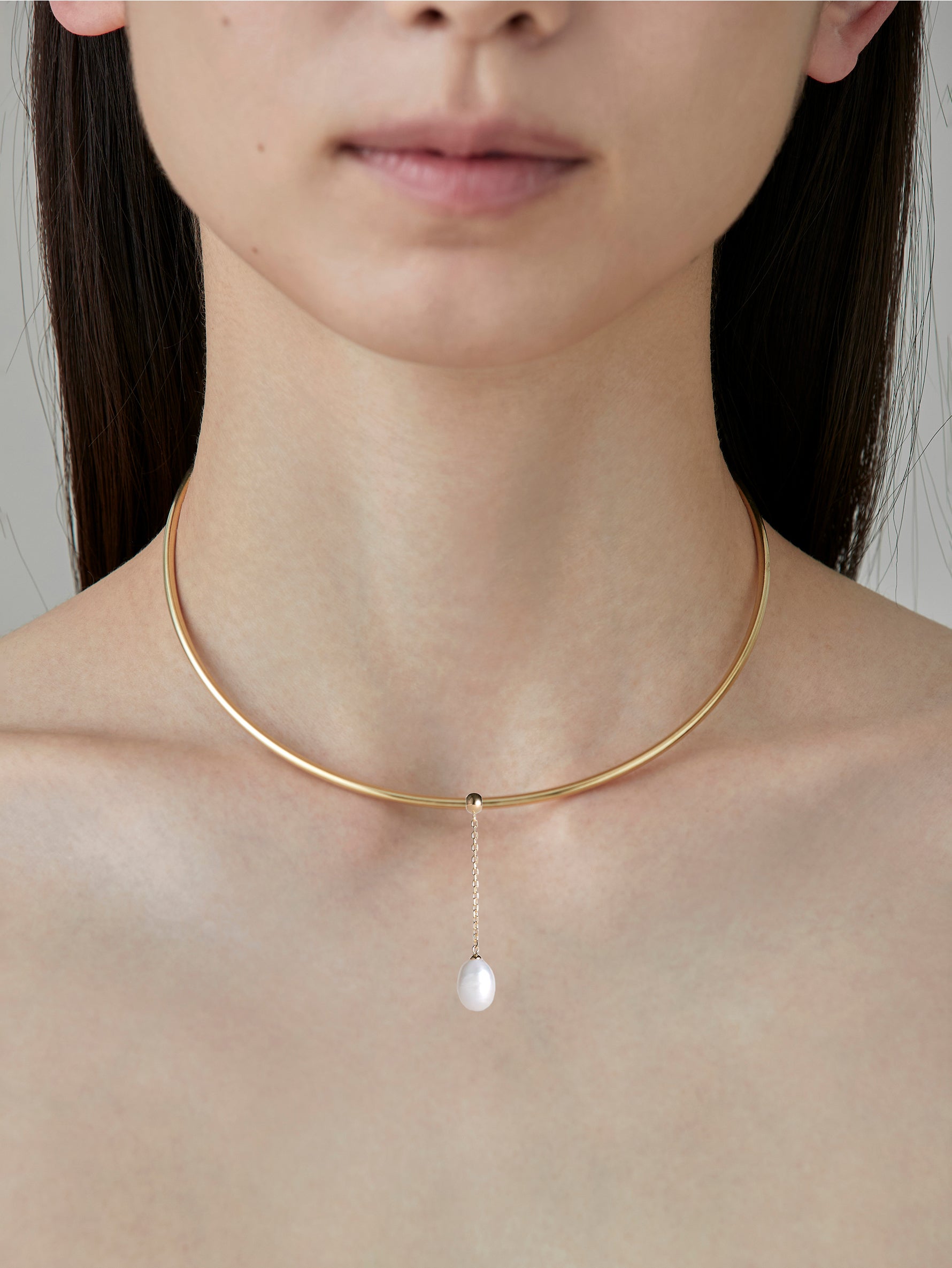 Pearl  Chain Charm M-Gold-